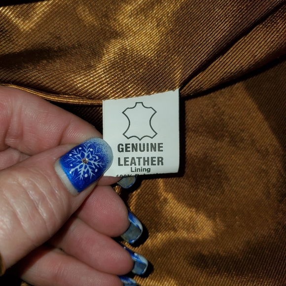 Camel Genuine Leather Bomber Jacket - Picture 4 of 5